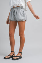Load image into Gallery viewer, NEWEST ARRIVAL Gray French Terry Lettuce Trim Comfy Shorts
