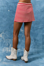 Load image into Gallery viewer, NEWEST ARRIVAL Red Striped Oversized T-Shirt Mini Skort Set
