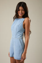 Load image into Gallery viewer, NEWEST ARRIVAL Light Denim Open Back Romper
