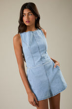 Load image into Gallery viewer, NEWEST ARRIVAL Light Denim Open Back Romper
