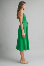 Load image into Gallery viewer, NEWEST ARRIVAL Green Linen Midi Dress
