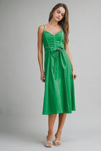 Load image into Gallery viewer, NEWEST ARRIVAL Green Linen Midi Dress
