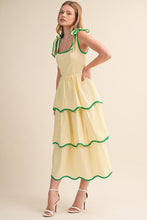Load image into Gallery viewer, NEWEST ARRIVAL Yellow/Green Tiered Midi Dress
