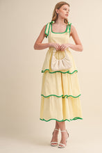 Load image into Gallery viewer, NEWEST ARRIVAL Yellow/Green Tiered Midi Dress
