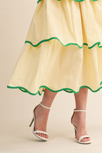 Load image into Gallery viewer, NEWEST ARRIVAL Yellow/Green Tiered Midi Dress
