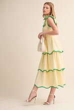 Load image into Gallery viewer, NEWEST ARRIVAL Yellow/Green Tiered Midi Dress
