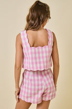 Load image into Gallery viewer, NEWEST ARRIVAL Pink Gingham Shorts Set
