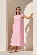 Load image into Gallery viewer, NEWEST ARRIVAL *PREORDER 6/12* Pink Embroidered Maxi Shift Dress

