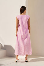 Load image into Gallery viewer, NEWEST ARRIVAL *PREORDER 6/12* Pink Embroidered Maxi Shift Dress
