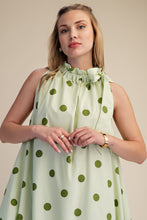 Load image into Gallery viewer, NEWEST ARRIVAL Sage Green Polka Dot Halter Midi Dress
