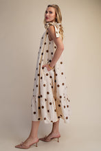Load image into Gallery viewer, NEWEST ARRIVAL Cream Brown Polka Dot Halter Midi Dress
