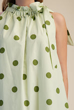 Load image into Gallery viewer, NEWEST ARRIVAL Sage Green Polka Dot Halter Midi Dress
