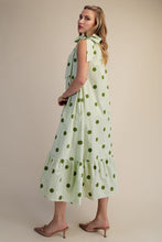Load image into Gallery viewer, NEWEST ARRIVAL Sage Green Polka Dot Halter Midi Dress
