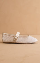 Load image into Gallery viewer, NEWEST ARRIVAL White Mesh CZ Ballet Flats
