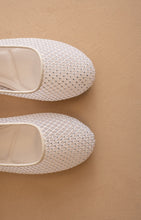 Load image into Gallery viewer, NEWEST ARRIVAL White Mesh CZ Ballet Flats
