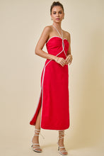 Load image into Gallery viewer, NEWEST ARRIVAL Red Halter Cut Out Midi Dress
