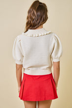 Load image into Gallery viewer, NEWEST ARRIVAL Ivory Peter Pan Cropped Cardigan
