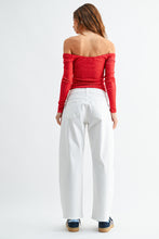 Load image into Gallery viewer, NEWEST ARRIVAL White Twill Barrel Jeans
