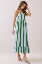 Load image into Gallery viewer, NEWEST ARRIVAL Green/Blue Striped Midi Dress
