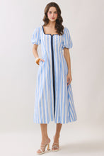 Load image into Gallery viewer, NEWEST ARRIVAL Blue Striped Midi Dress
