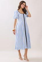 Load image into Gallery viewer, NEWEST ARRIVAL Blue Striped Midi Dress
