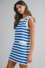 Load image into Gallery viewer, LAST ONE Blue Striped Sleeveless Everyday Dress
