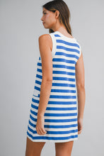 Load image into Gallery viewer, LAST ONE Blue Striped Sleeveless Everyday Dress
