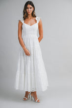 Load image into Gallery viewer, NEWEST ARRIVAL White Eyelet Open Back Midi Dress
