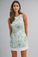 Load image into Gallery viewer, NEWEST ARRIVAL Sage Green Floral White Trim Dress
