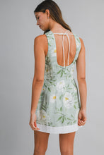 Load image into Gallery viewer, NEWEST ARRIVAL Sage Green Floral White Trim Dress
