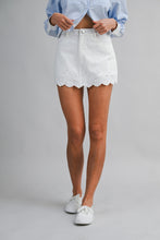 Load image into Gallery viewer, NEWEST ARRIVAL White Eyelet Mini Skort
