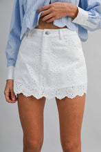 Load image into Gallery viewer, NEWEST ARRIVAL White Eyelet Mini Skort
