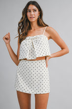 Load image into Gallery viewer, NEWEST ARRIVAL Off White/Black Polka Dot Skirt Set
