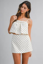 Load image into Gallery viewer, NEWEST ARRIVAL Off White/Black Polka Dot Skirt Set
