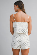 Load image into Gallery viewer, NEWEST ARRIVAL Off White/Black Polka Dot Skirt Set
