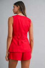 Load image into Gallery viewer, NEWEST ARRIVAL Red Button Front Shorts Set
