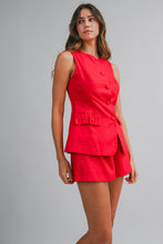 Load image into Gallery viewer, NEWEST ARRIVAL Red Button Front Shorts Set
