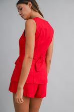 Load image into Gallery viewer, NEWEST ARRIVAL Red Button Front Shorts Set
