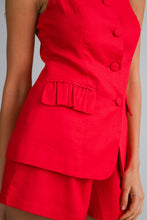 Load image into Gallery viewer, NEWEST ARRIVAL Red Button Front Shorts Set

