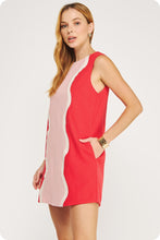 Load image into Gallery viewer, NEWEST ARRIVAL Red/Pink Wavy Contrast Sleeveless Dress

