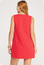 Load image into Gallery viewer, NEWEST ARRIVAL Red/Pink Wavy Contrast Sleeveless Dress
