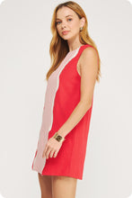 Load image into Gallery viewer, NEWEST ARRIVAL Red/Pink Wavy Contrast Sleeveless Dress
