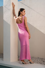 Load image into Gallery viewer, NEWEST ARRIVAL Pink 3D Floral Applique Knit Maxi Dress
