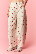 Load image into Gallery viewer, NEWEST ARRIVAL Cream/Red Polka Dot Barrel Jeans

