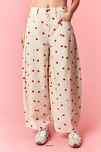 Load image into Gallery viewer, NEWEST ARRIVAL Cream/Red Polka Dot Barrel Jeans
