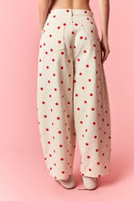 Load image into Gallery viewer, NEWEST ARRIVAL Cream/Red Polka Dot Barrel Jeans
