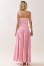 Load image into Gallery viewer, NEWEST ARRIVAL *PREORDER 3/26* Pink Striped Long Waisted Maxi Dress
