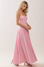 Load image into Gallery viewer, NEWEST ARRIVAL *PREORDER 3/26* Pink Striped Long Waisted Maxi Dress
