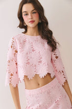 Load image into Gallery viewer, NEWEST ARRIVAL Pink Lace Midi Skirt Set
