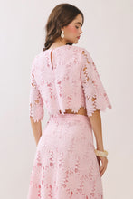 Load image into Gallery viewer, NEWEST ARRIVAL Pink Lace Midi Skirt Set
